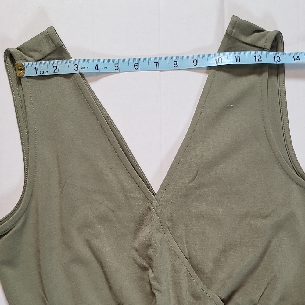The Drop Elegant Caralynmirand Sleeveless Belted M Olive Green Jumpsuit NWT - Picture 8 of 13
